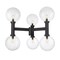 Z-Lite Laurent Outdoor Post Mount Fixture, 6-Light, 39 In.W x 34.5 In.H, Black/Clear Seedy 599BP6-BK - alternate 2